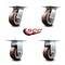 Service Caster 5 Inch Polyurethane Caster Set with Roller Bearings 2 Swivel 2 Rigid SCC SCC-35S520-PPUR-2-R-2 - alternate 4